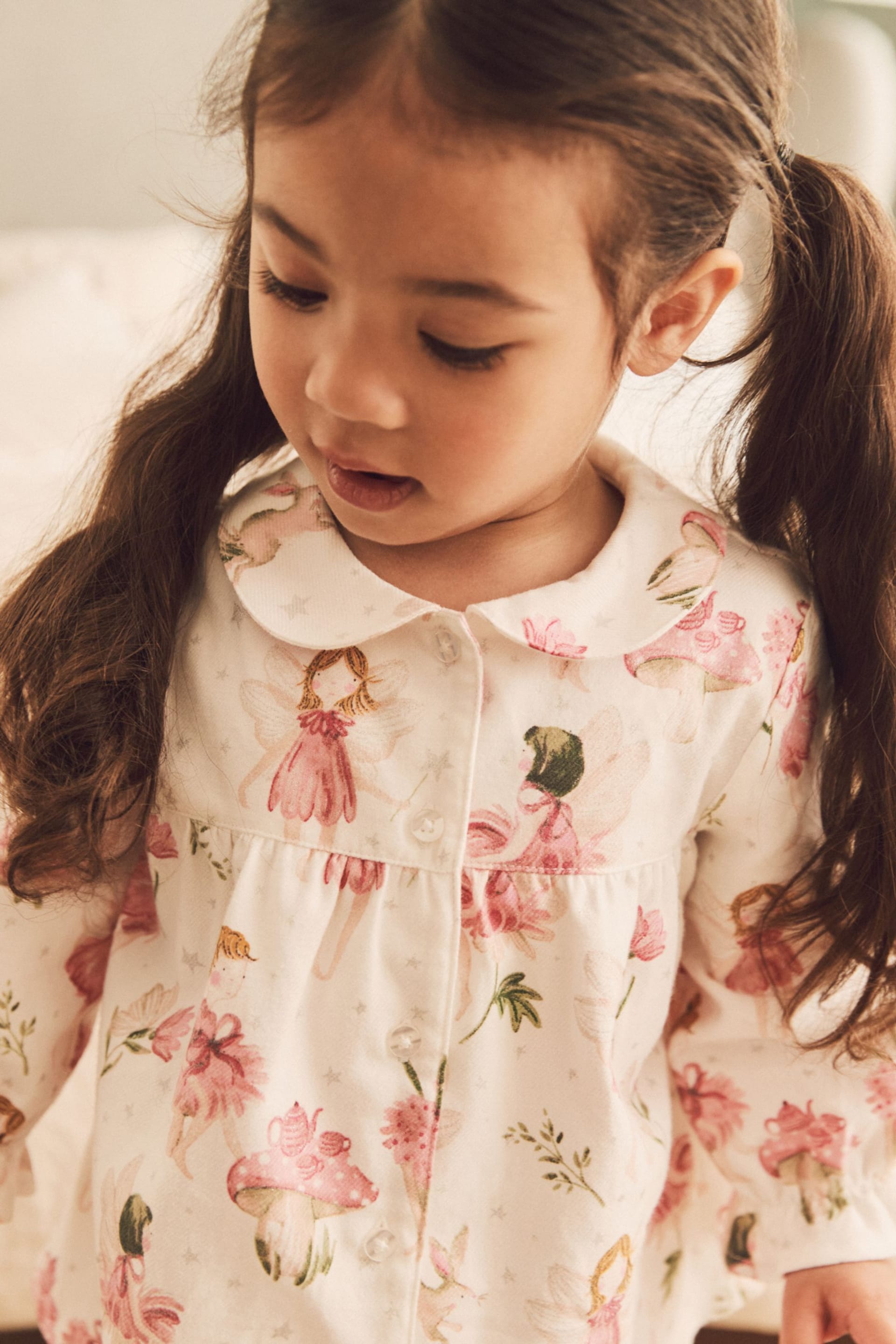 Pink/Cream Fairy Button Through Pyjamas (9mths-10yrs) - Image 4 of 5