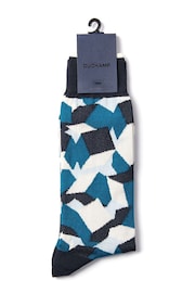 Duchamp Mens Blue 2 Pairs Gift Set Cube Socks - Image 2 of 5