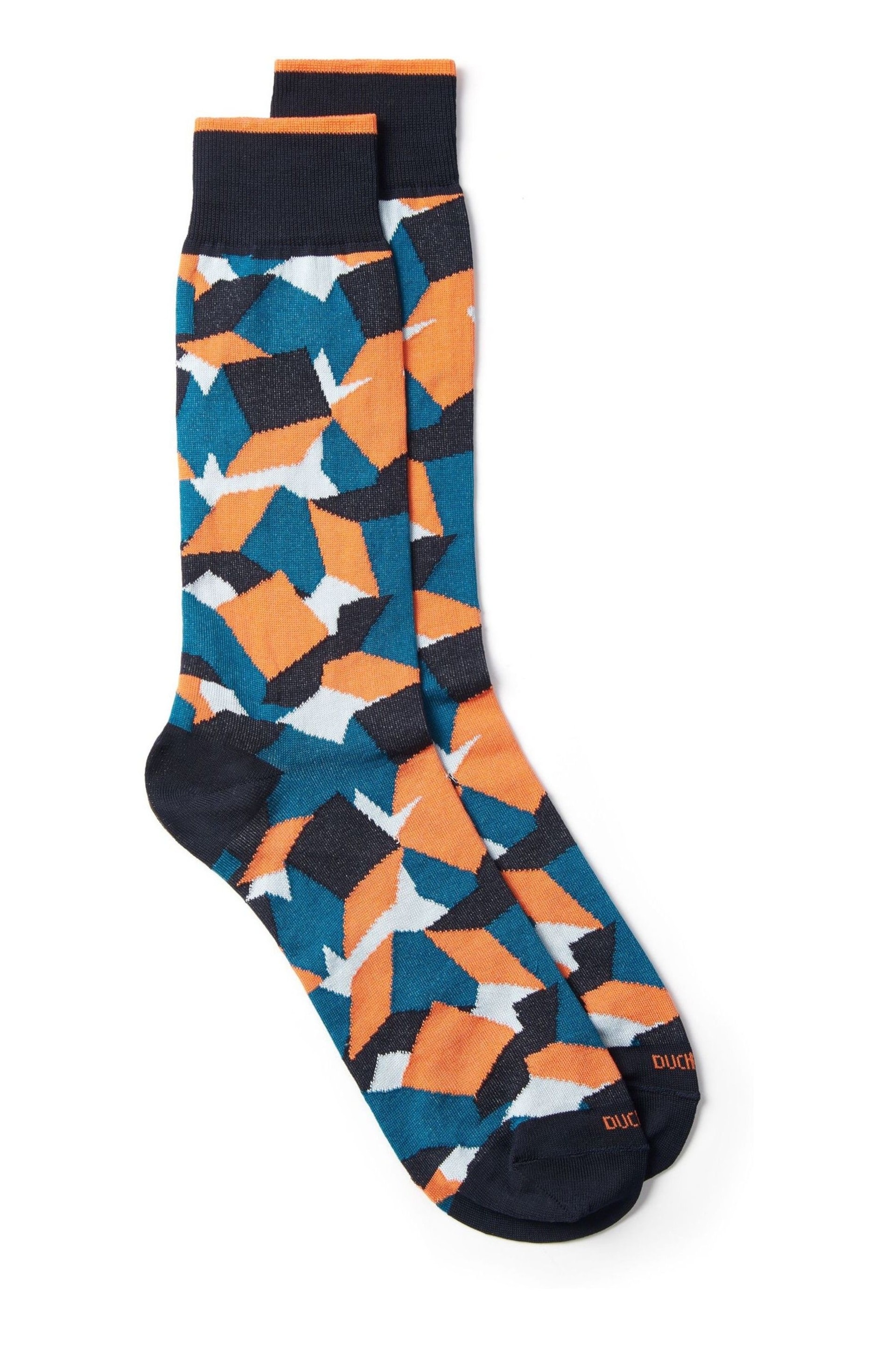 Duchamp Mens Blue 2 Pairs Gift Set Cube Socks - Image 4 of 5