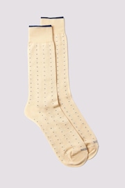 Duchamp Mens Cream Dotted Socks - Image 1 of 3