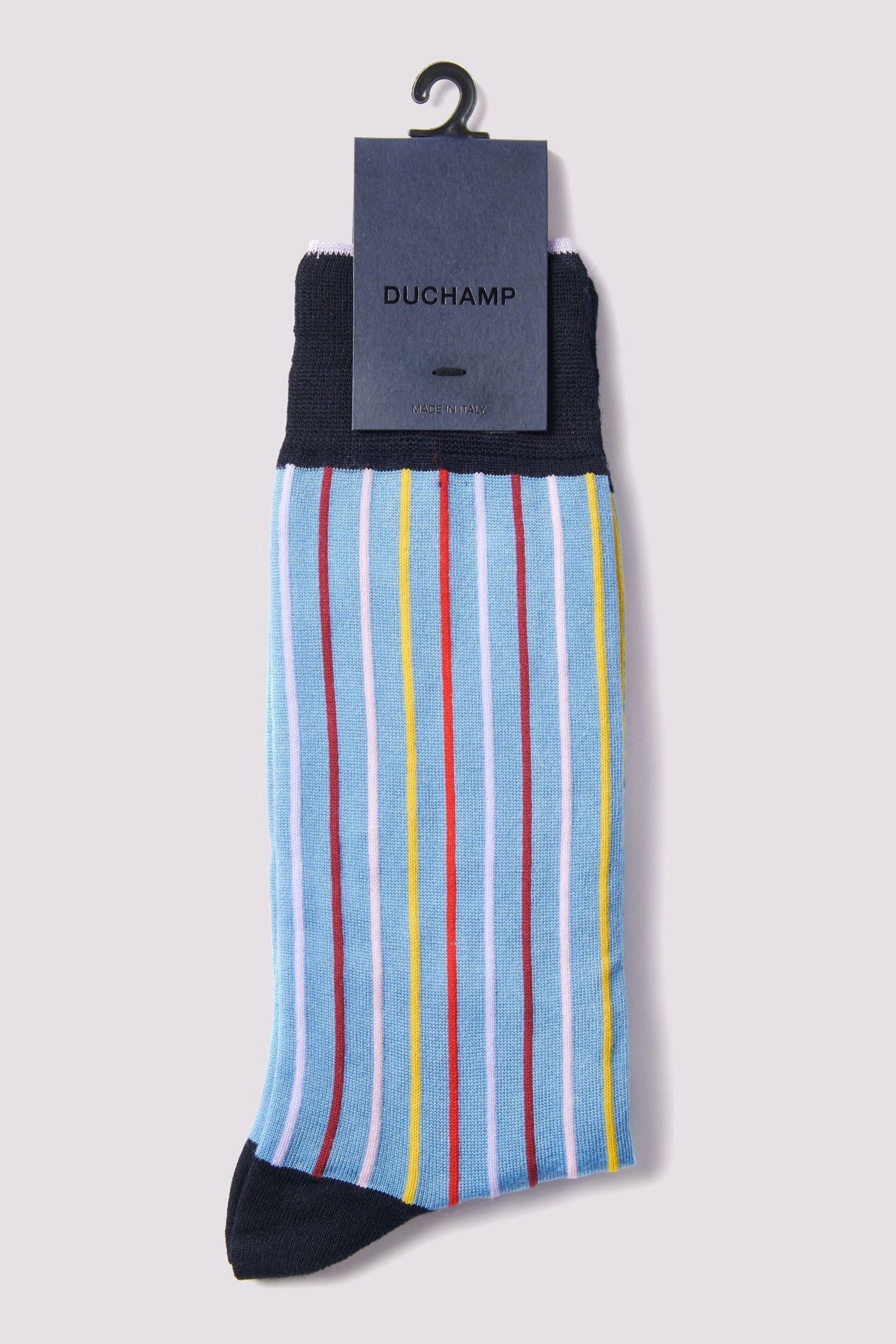 Duchamp Mens Blue Linea Socks - Image 2 of 3