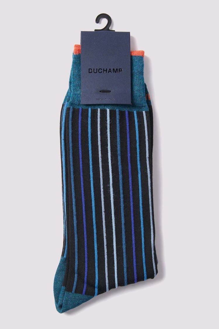 Duchamp Mens Blue Linea Socks - Image 2 of 2