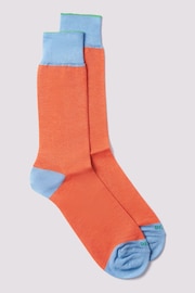 Duchamp Mens Orange Heel Toe Socks - Image 1 of 2