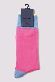 Duchamp Mens Pink Heel Toe Socks - Image 2 of 3