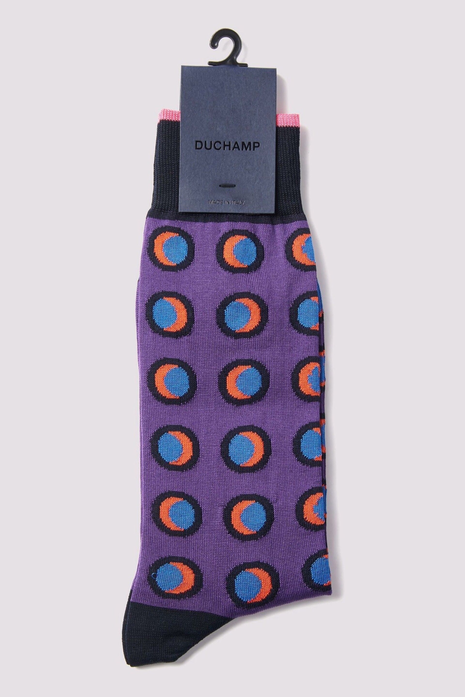 Duchamp Mens Purple Disc Socks - Image 2 of 3