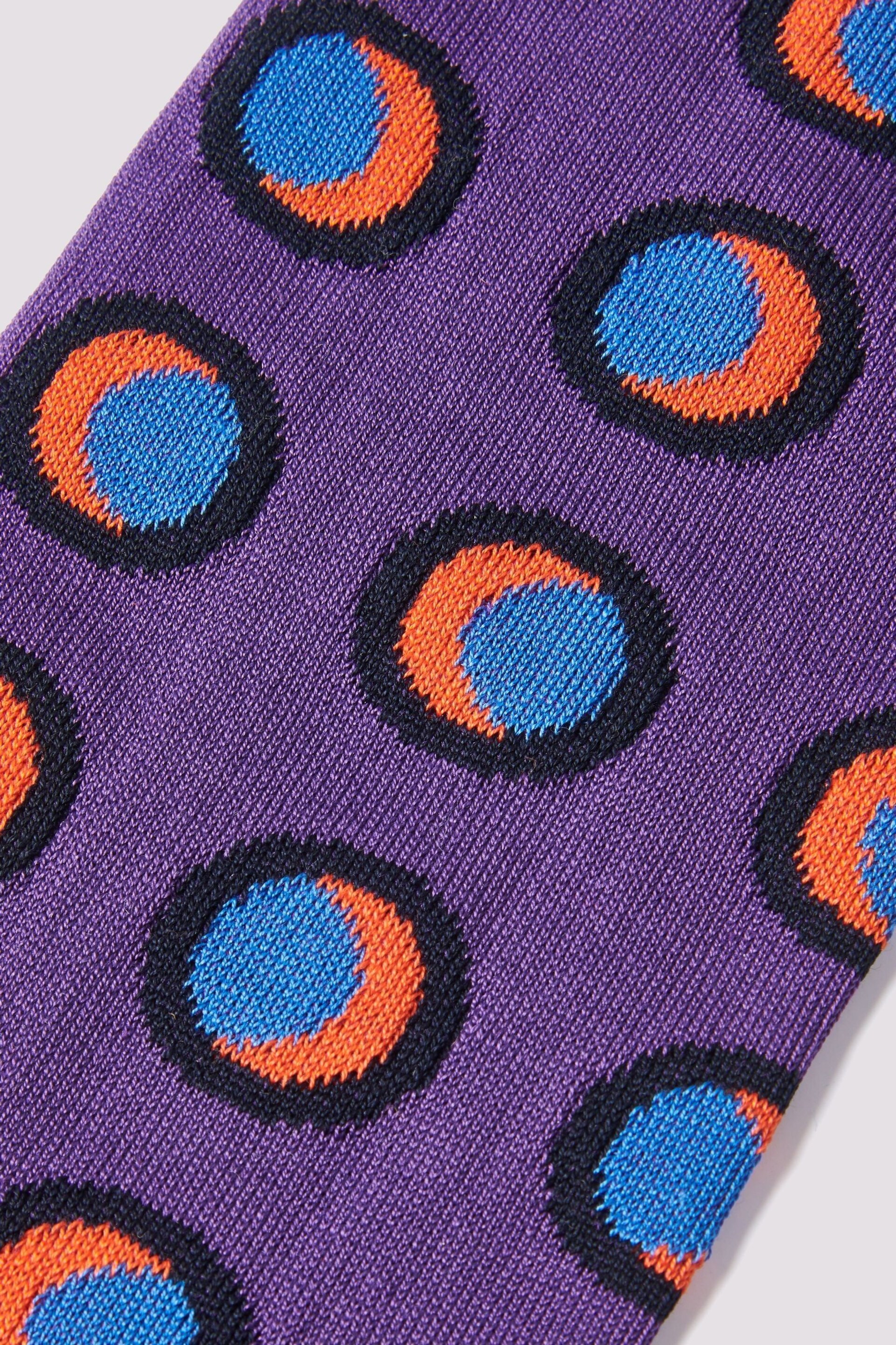 Duchamp Mens Purple Disc Socks - Image 3 of 3