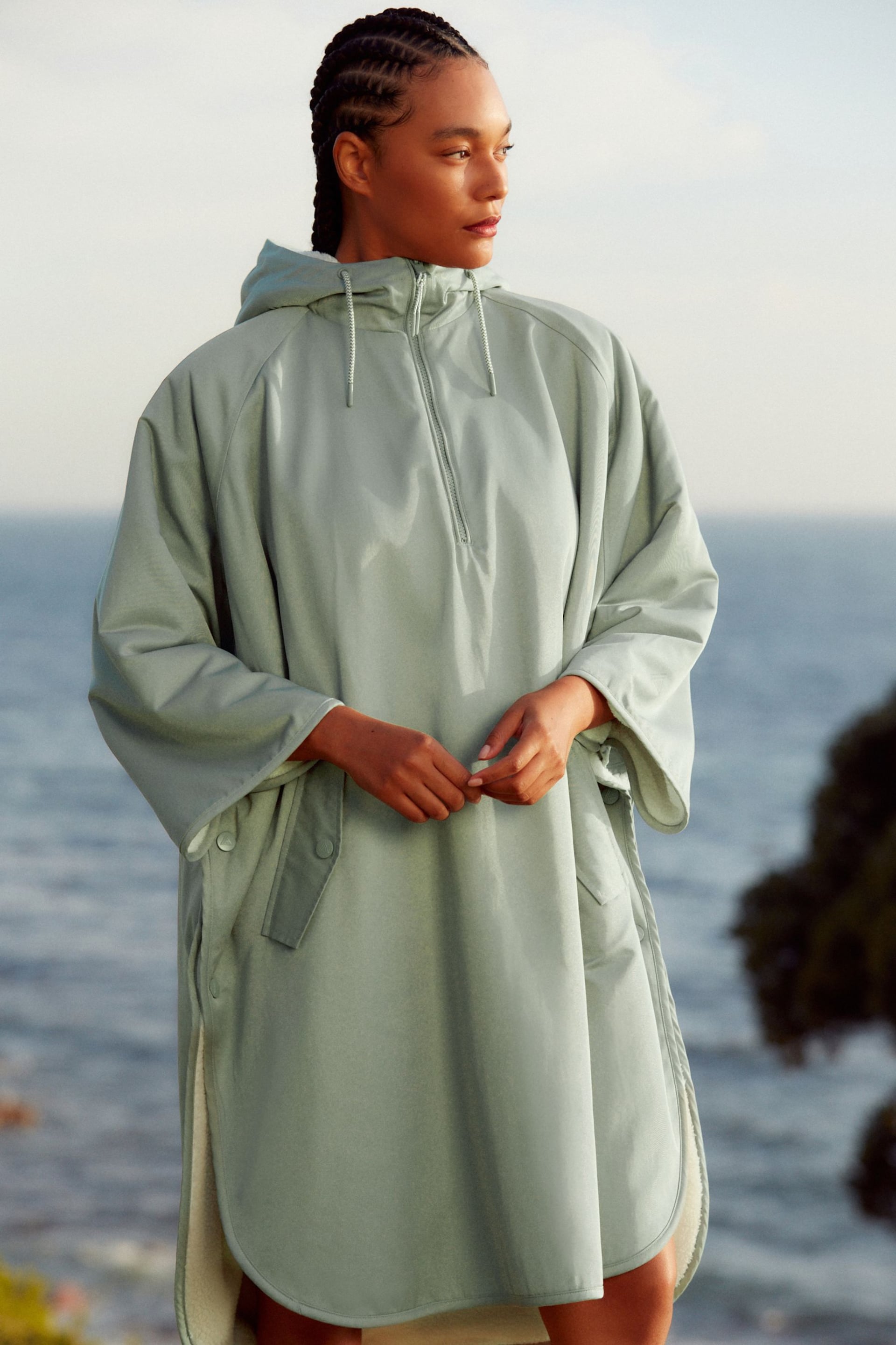 Sage Green Shower Resistant Changing Robe - Image 1 of 8