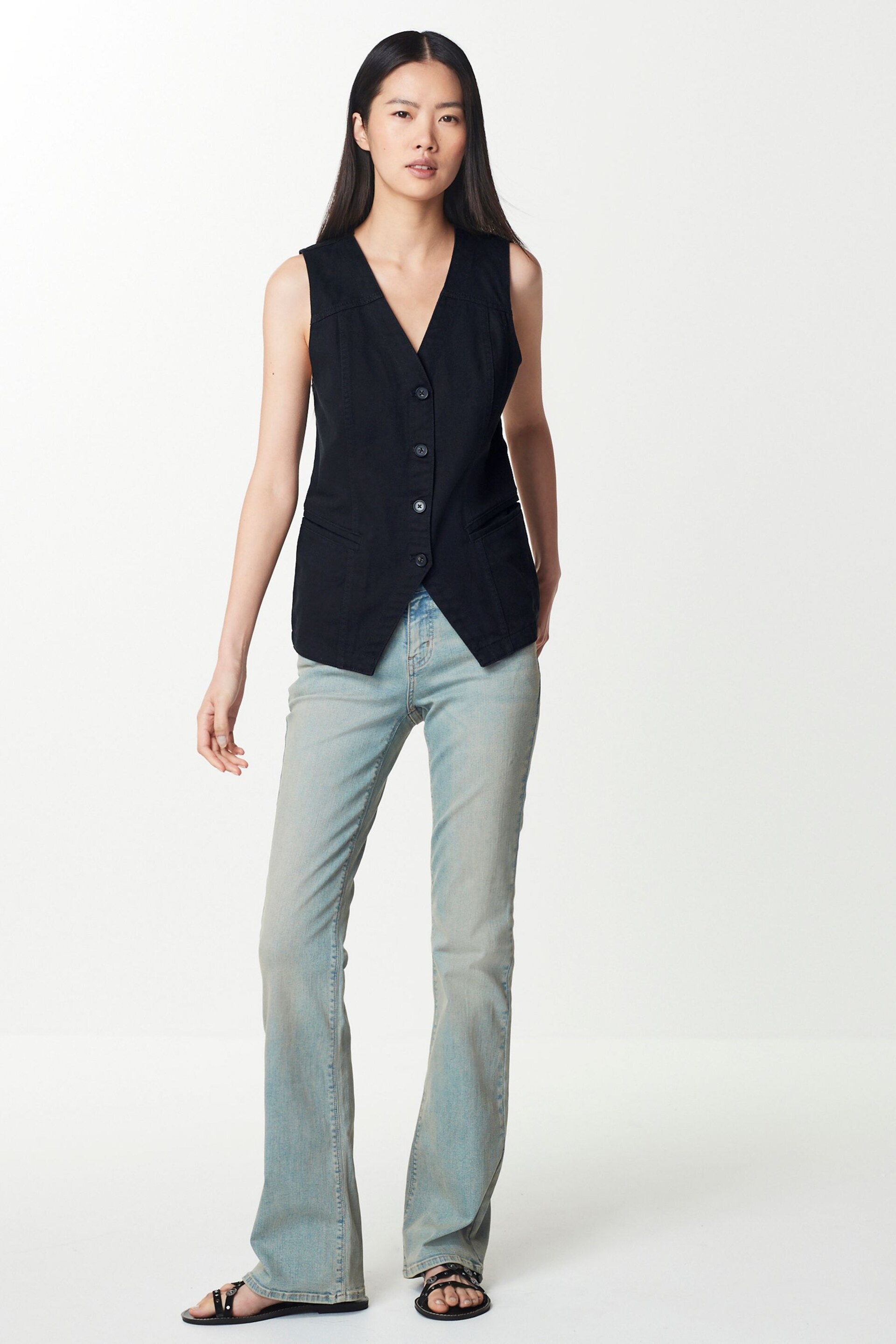 Black Cotton Waistcoat - Image 2 of 6