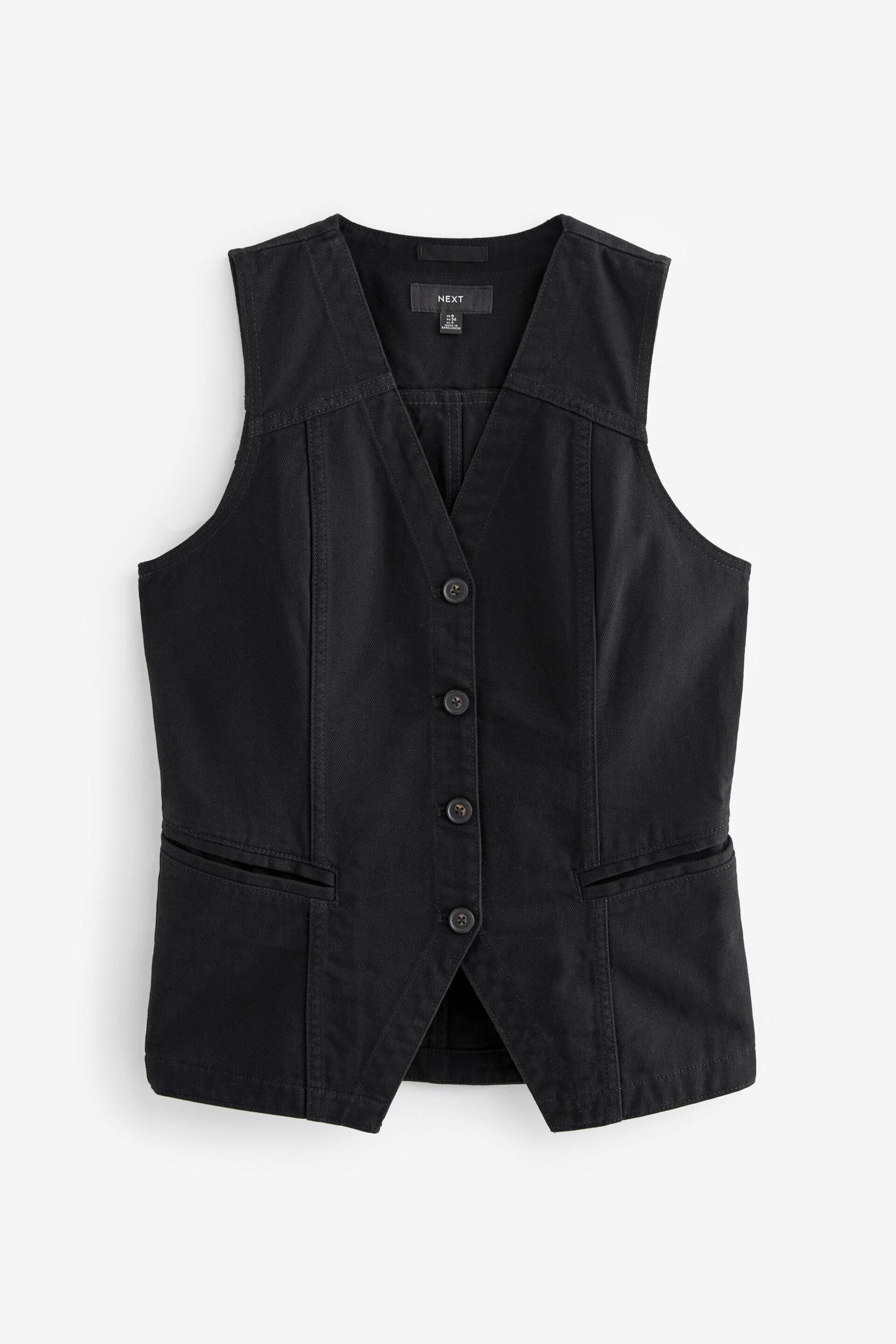 Black Cotton Waistcoat - Image 5 of 6