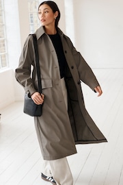 Neutral Rubber Trench Coat - Image 3 of 8