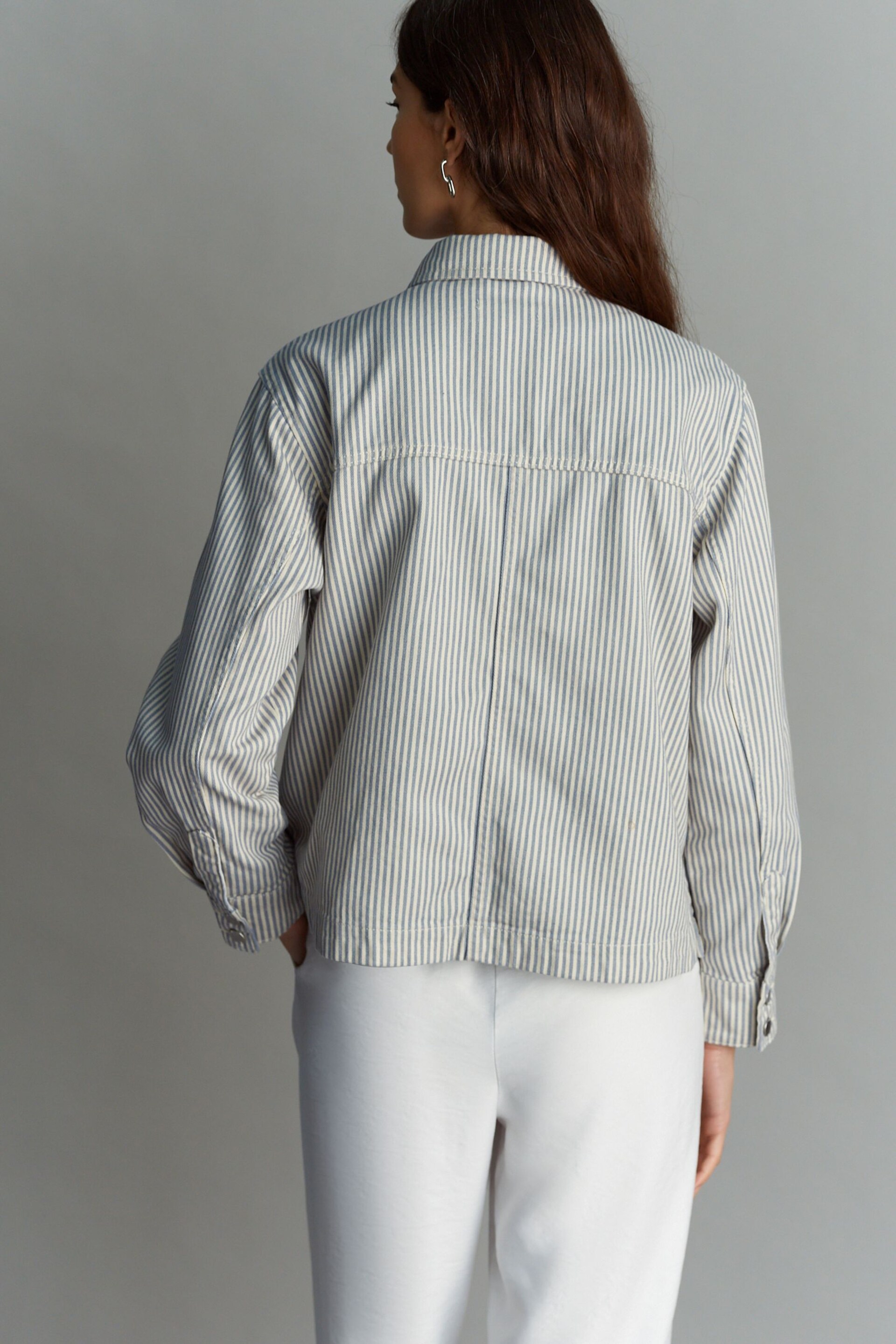 Blue Stripe Worker Jacket - Image 3 of 7