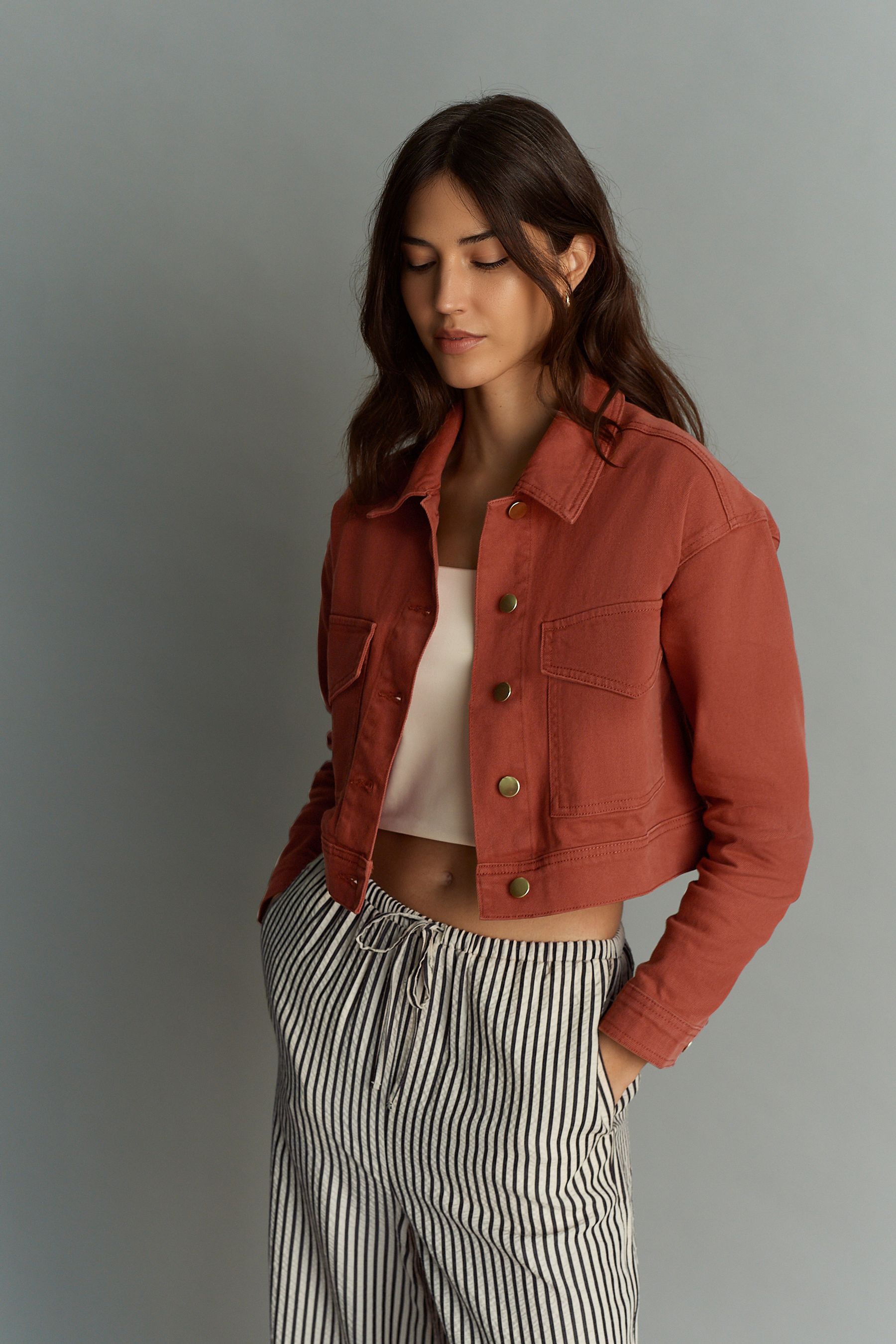 Red cotton jacket hotsell