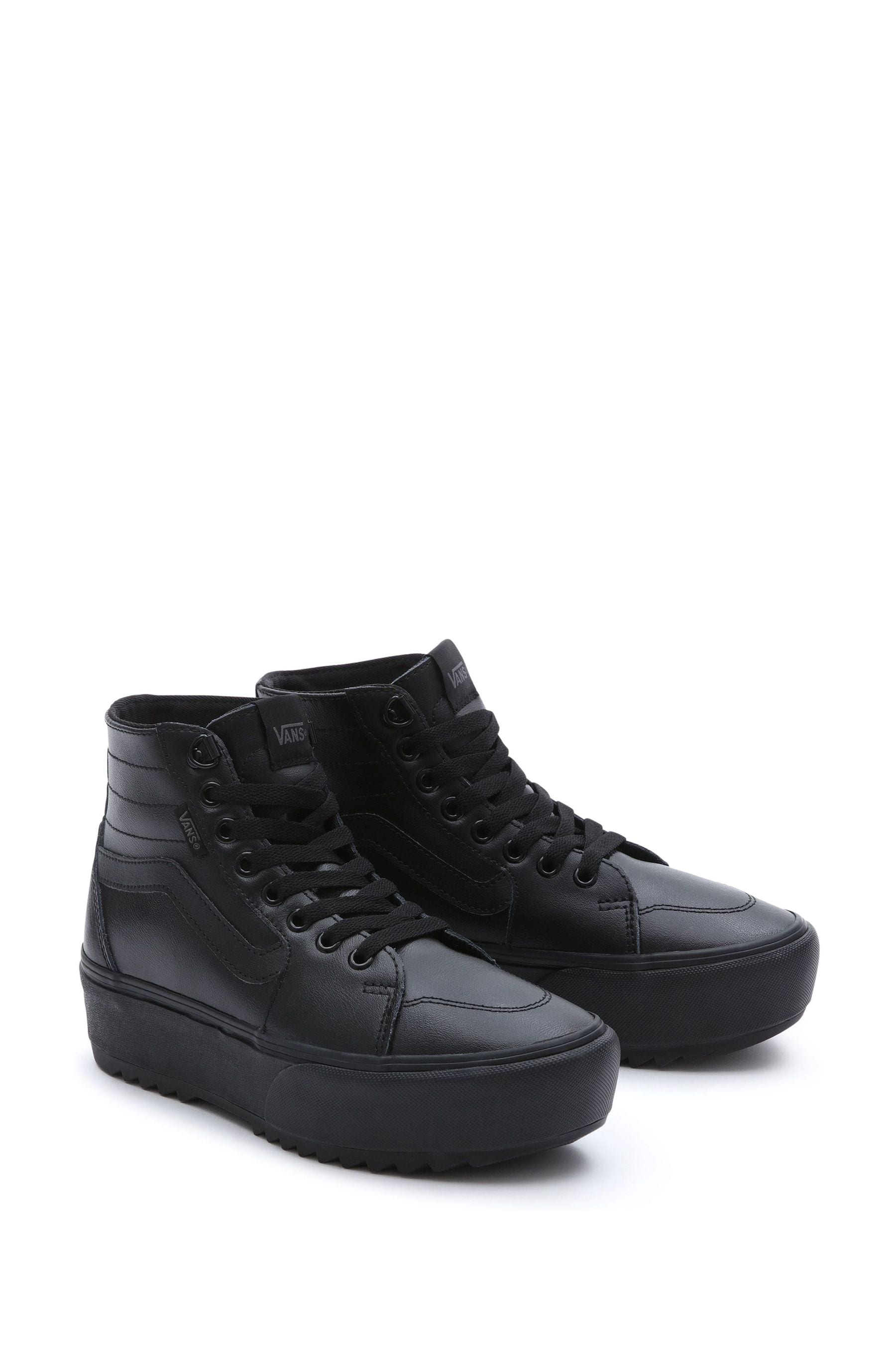 All black leather vans womens clearance