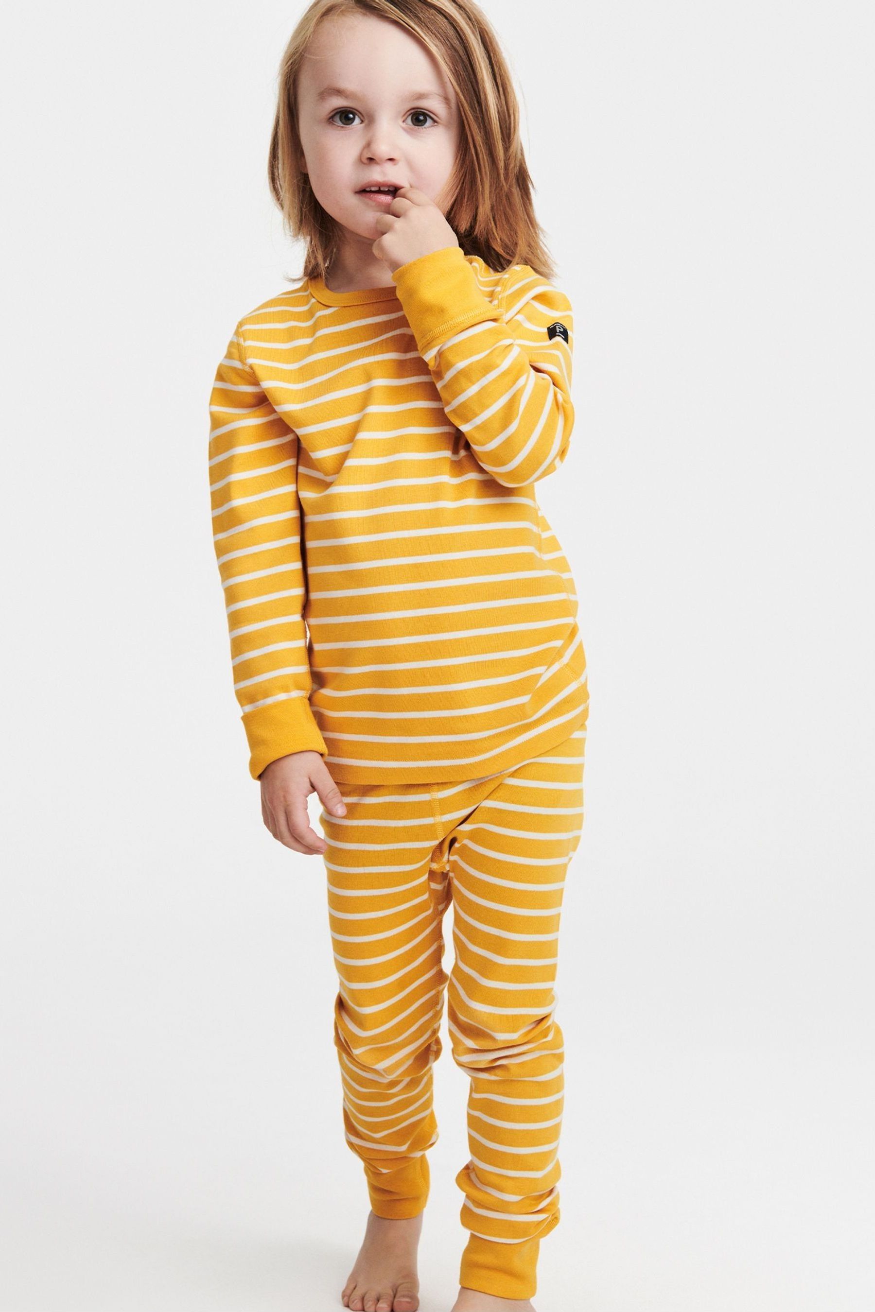 Buy Polarn O. Pyret Yellow Organic Striped Leggings from Next Luxembourg