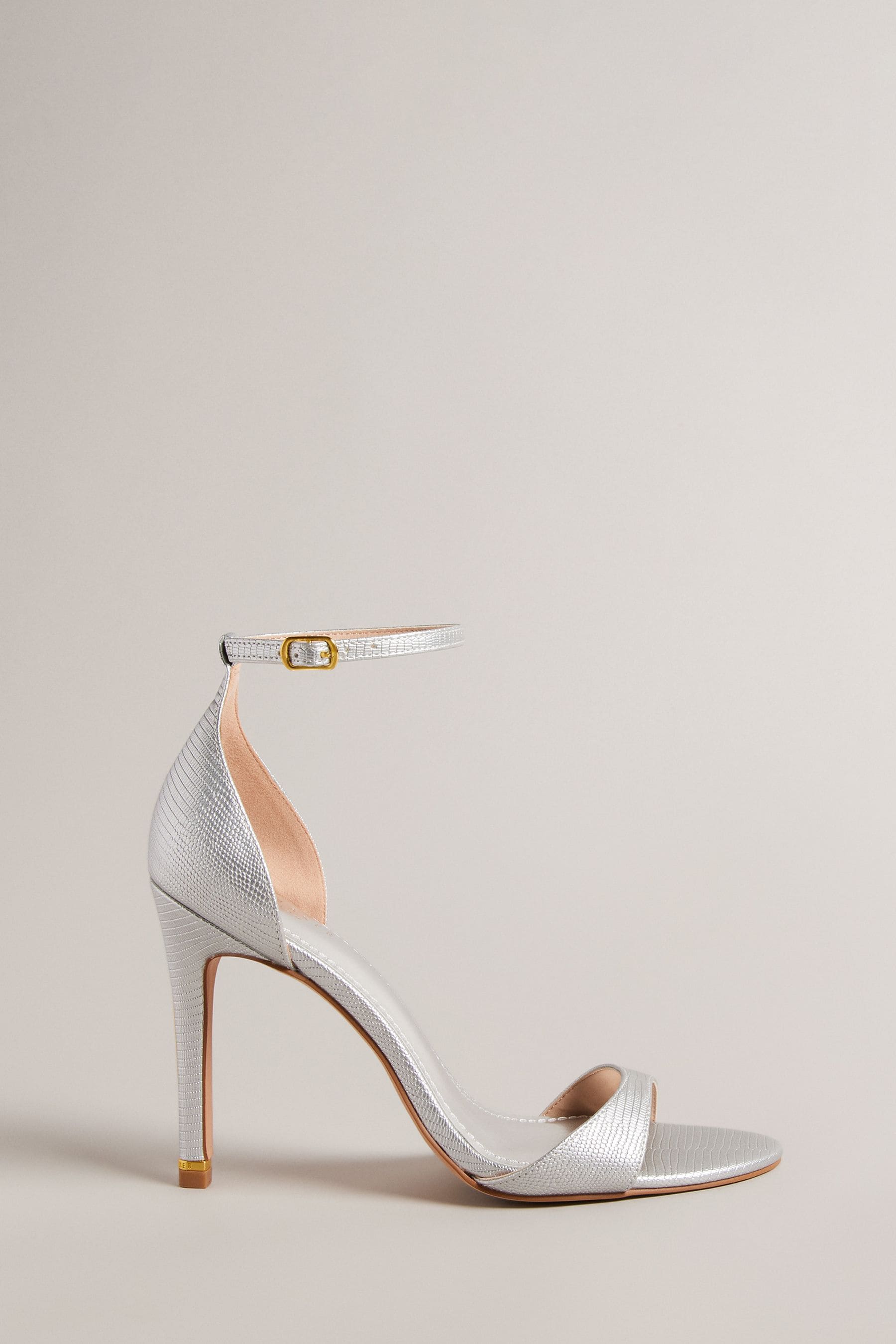 Buy Ted Baker Silver Helmiam Ankle Strap 103mm Heeled Sandals from Next Austria