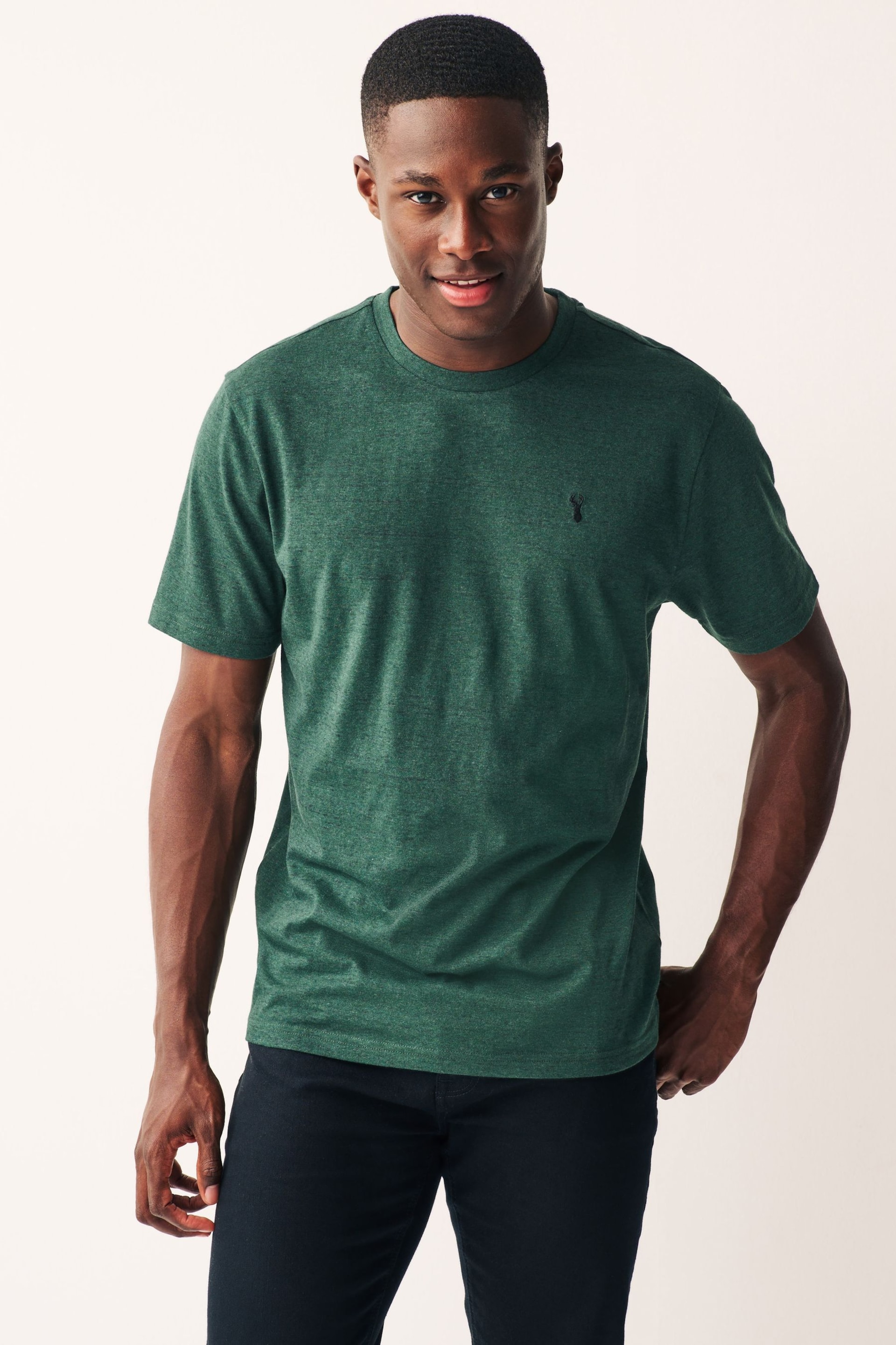 Bottle Green Single Stag Marl T-Shirt - Image 2 of 6