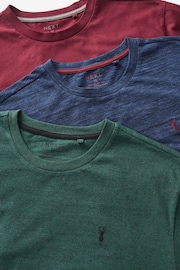 Navy Blue/Burgundy Red/Green Stag Marl T-Shirts 3 Pack - Image 11 of 12