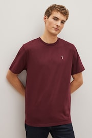 Navy Blue/Burgundy Red/Green Stag Marl T-Shirts 3 Pack - Image 7 of 12