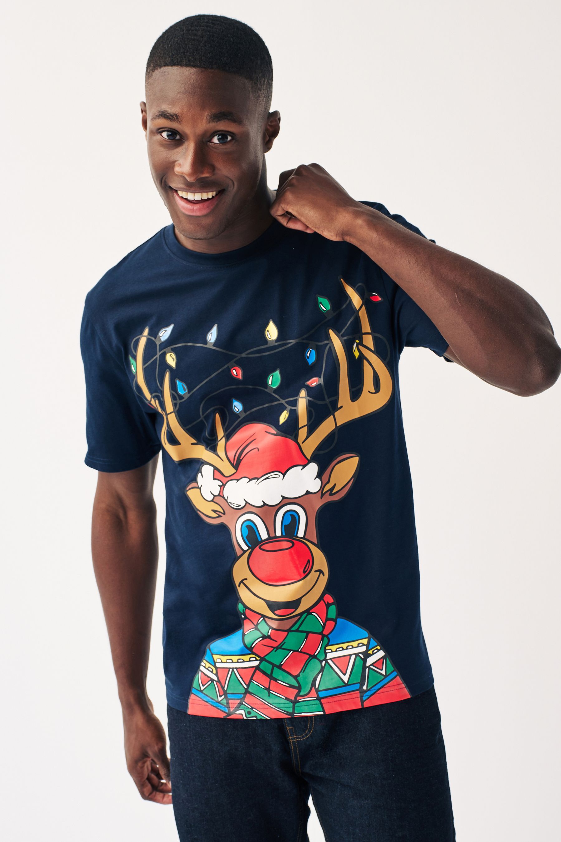 Christmas print shirt mens online