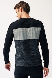 Black/Grey Marl Block Long Sleeve T-Shirt - Image 3 of 7