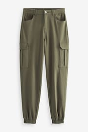 Khaki Green Jersey Denim Cargo Joggers - Image 5 of 6