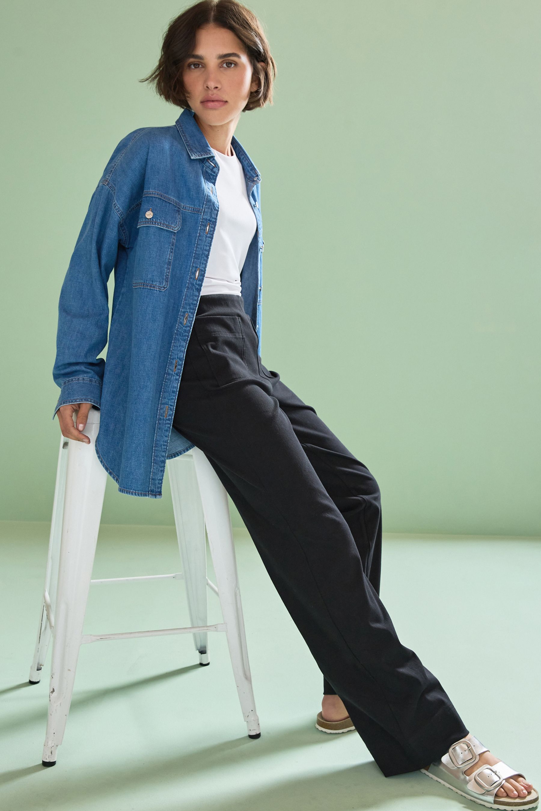 Next ladies jersey trousers sales