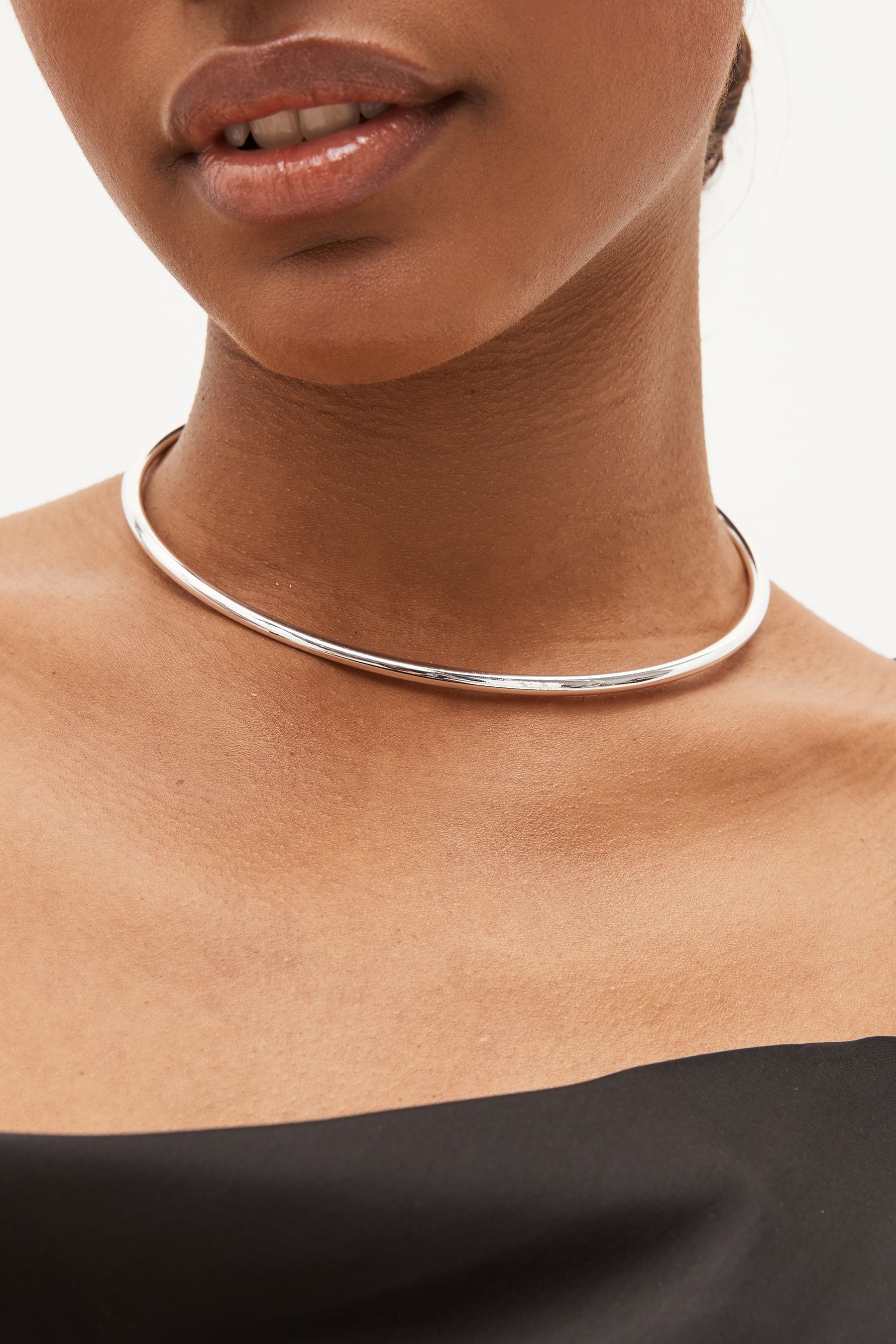 Silver torque collar necklace on sale