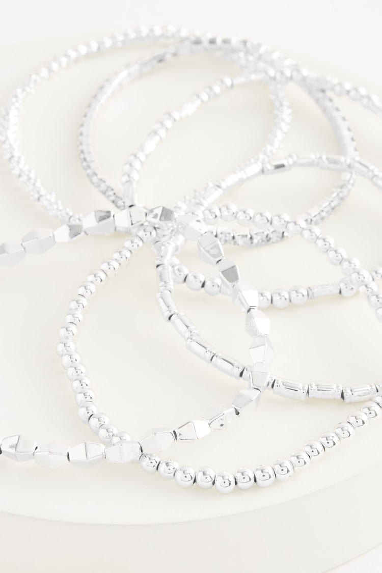 Silver Tone Sparkle Stretch Bracelets Pack - Image 3 of 3