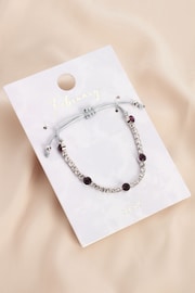 Silver Plated Birthstone Cupchain Sparkle Pully Bracelet - Image 15 of 15