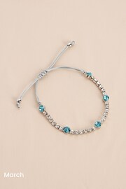 Silver Plated Birthstone Cupchain Sparkle Pully Bracelet - Image 5 of 15