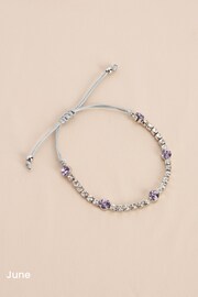 Silver Plated Birthstone Cupchain Sparkle Pully Bracelet - Image 8 of 15