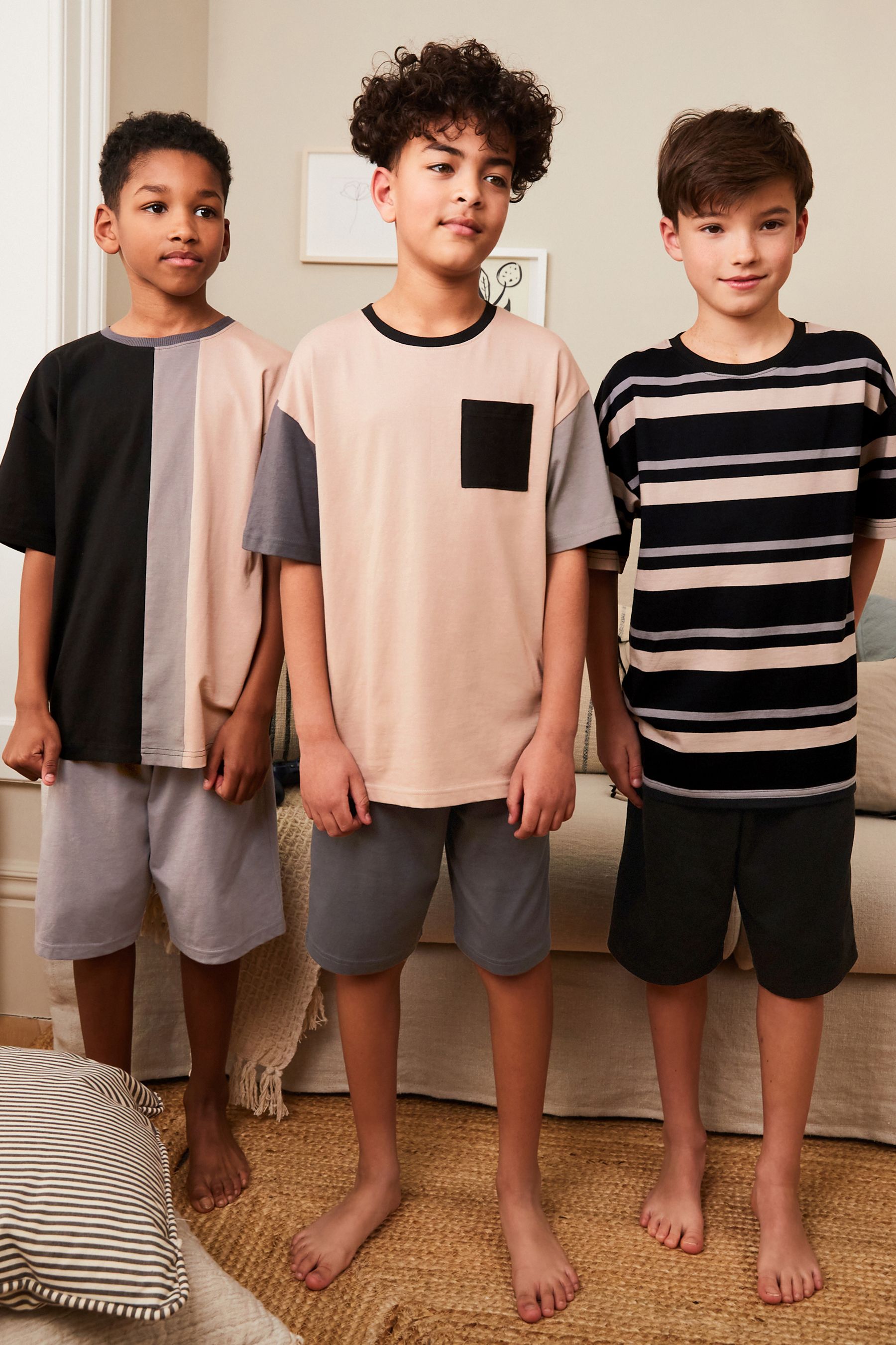 Buy Black Grey Short Pyjamas 3 Pack 3 16yrs from the Next UK online shop