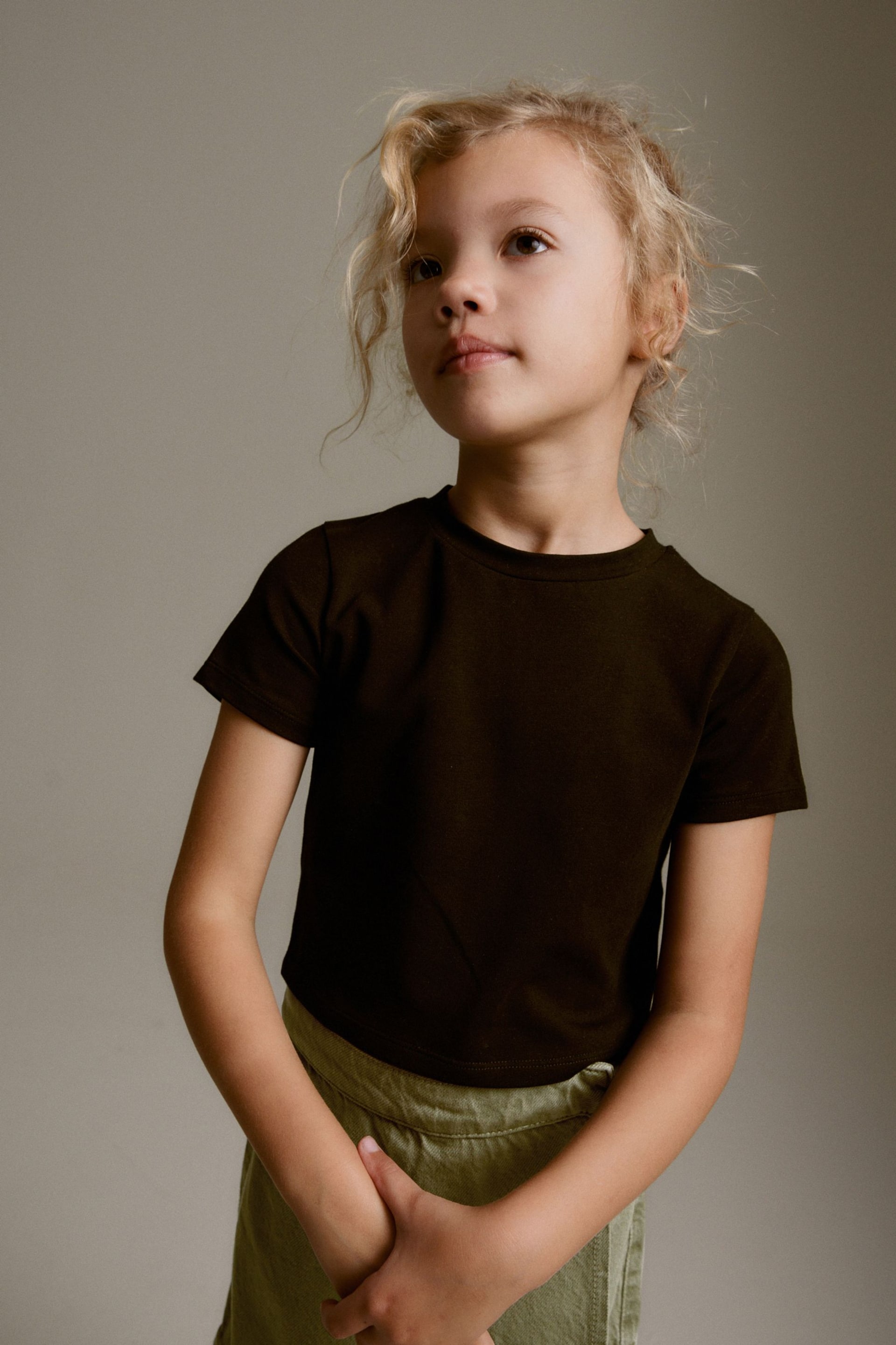 Black Boxy T-Shirt (3-16yrs) - Image 1 of 7