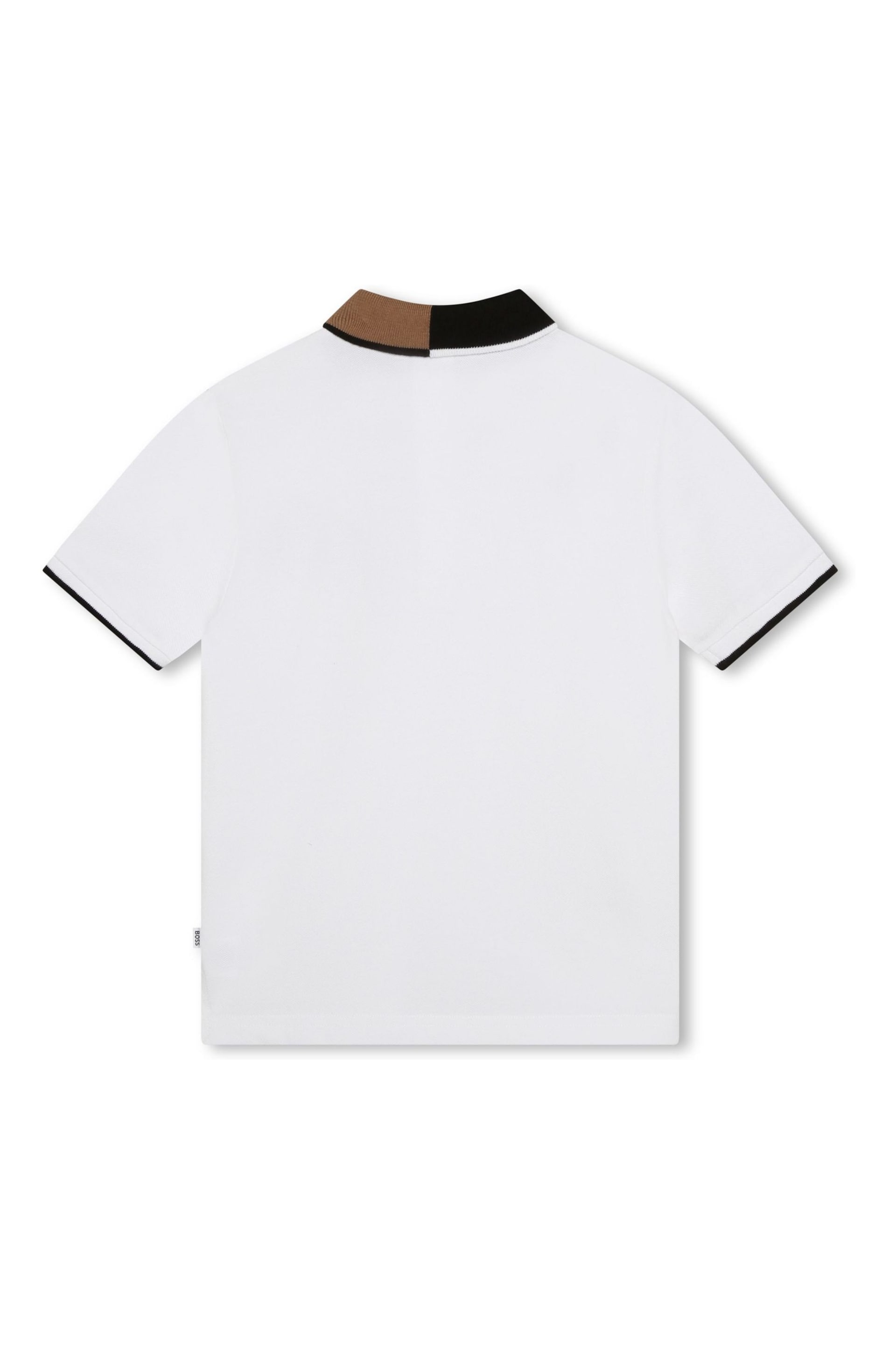 BOSS White Collar Polo Shirt - Image 2 of 3