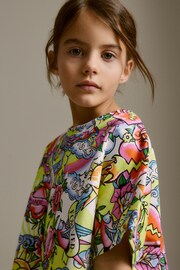 Green/Pink Printed Boxy T-Shirt (3-16yrs) - Image 3 of 6