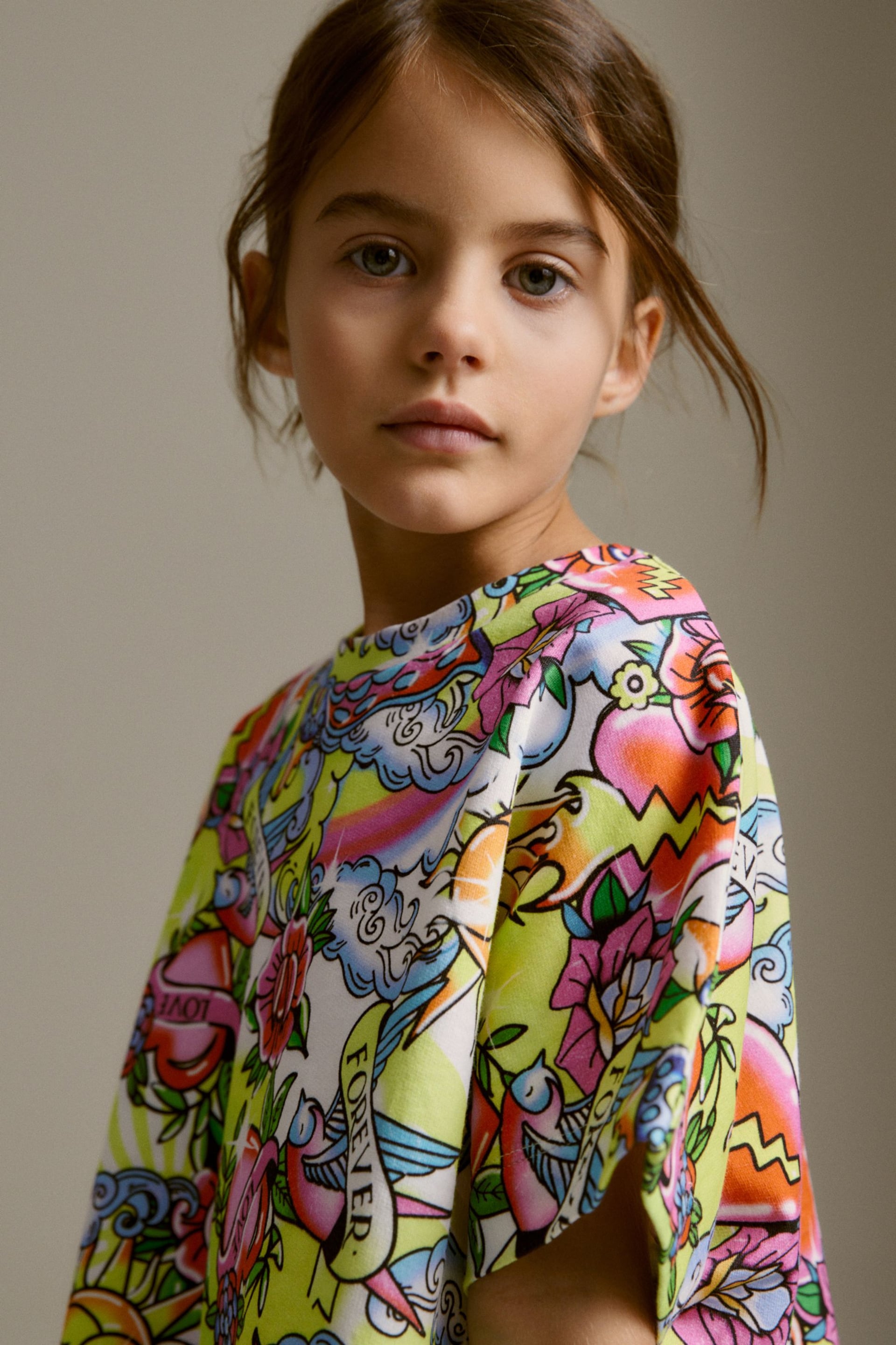 Green/Pink Printed Boxy T-Shirt (3-16yrs) - Image 3 of 6