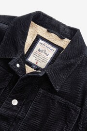 Navy Blue Borg Lined Corduroy Worker Jacket - Image 3 of 9