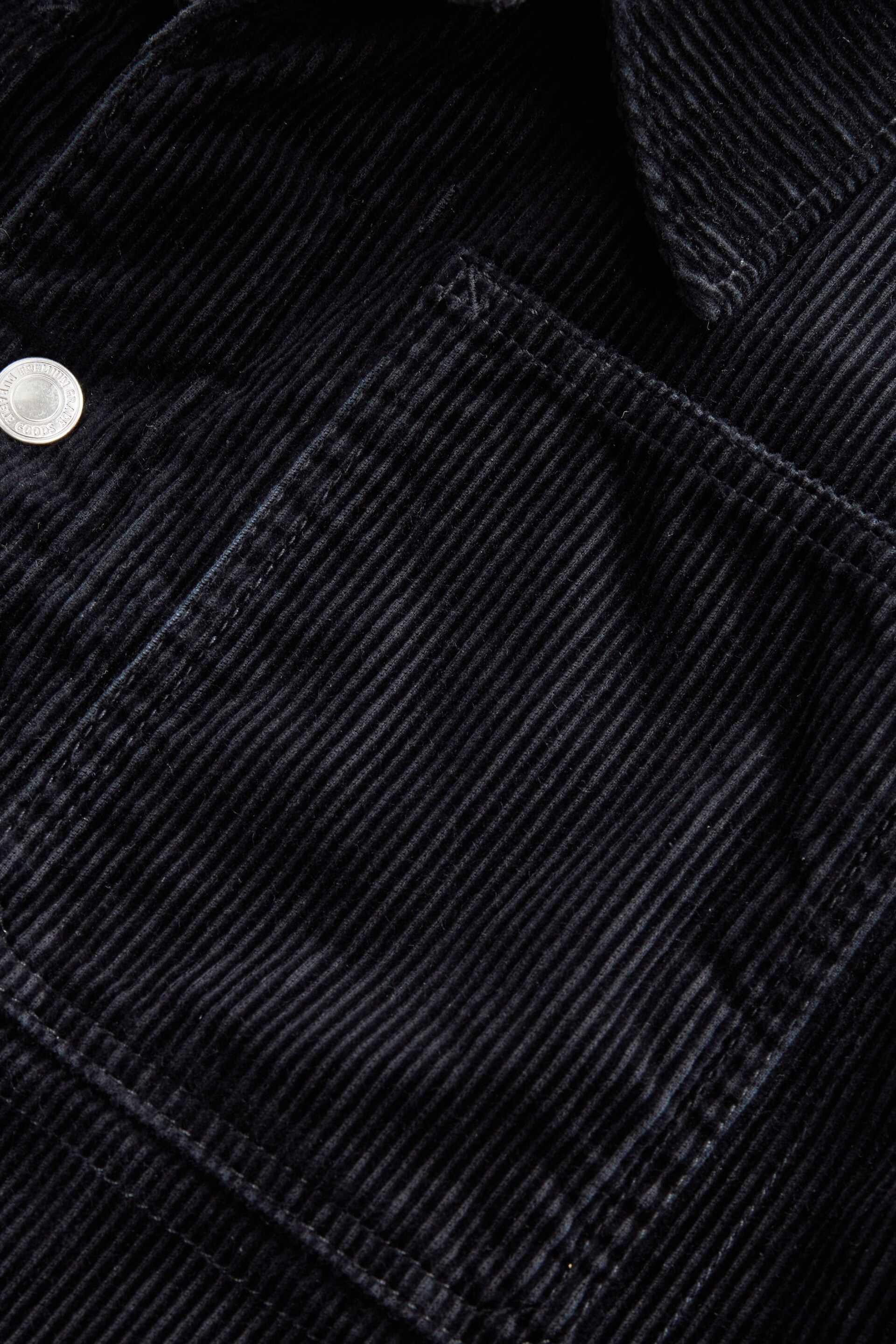 Navy Blue Borg Lined Corduroy Worker Jacket - Image 4 of 9