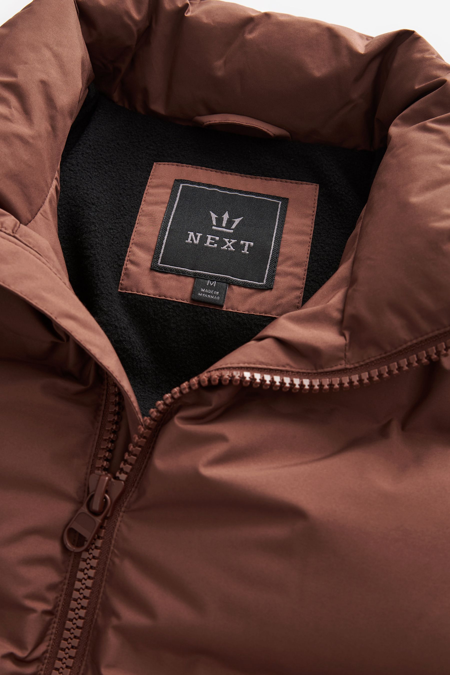Buy Rust Brown Non Hooded Shower Resistant Puffer Coat from Next Luxembourg