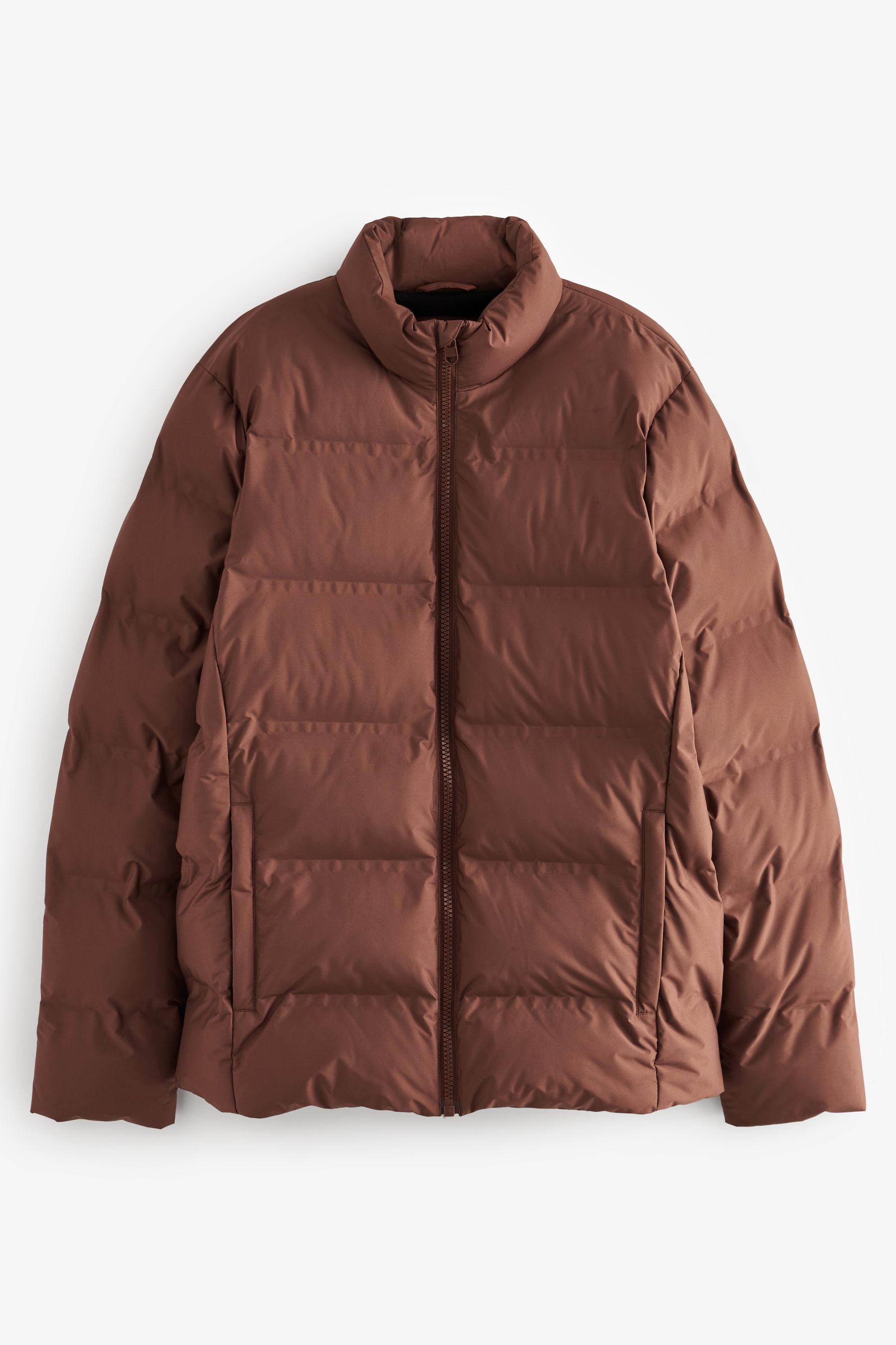 Buy Rust Brown Non Hooded Shower Resistant Puffer Coat from Next Luxembourg
