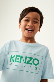 Kenzo Kids Blue Logo Unisex T-Shirt - Image 1 of 4