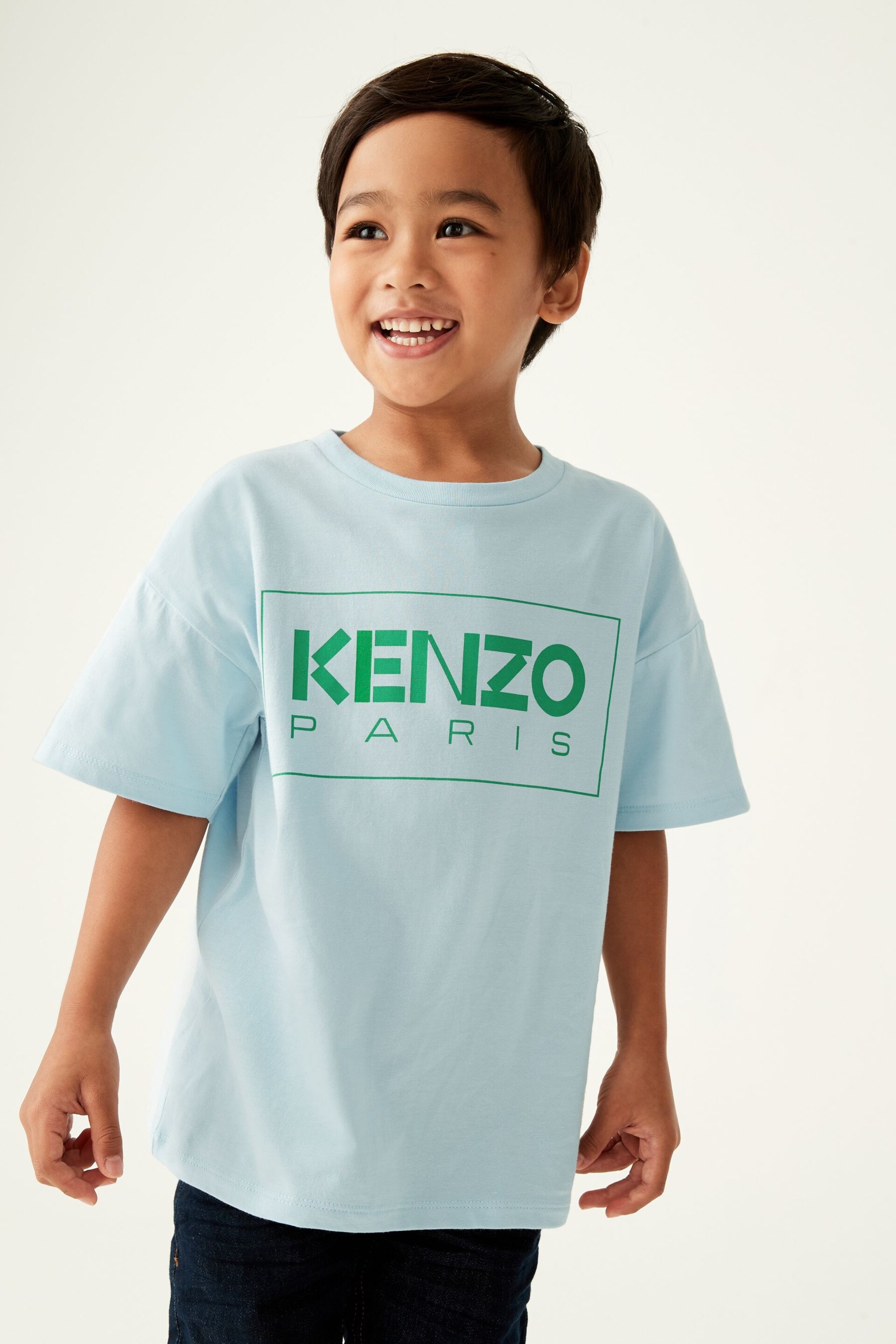 Kenzo Kids Blue Logo Unisex T-Shirt - Image 2 of 4