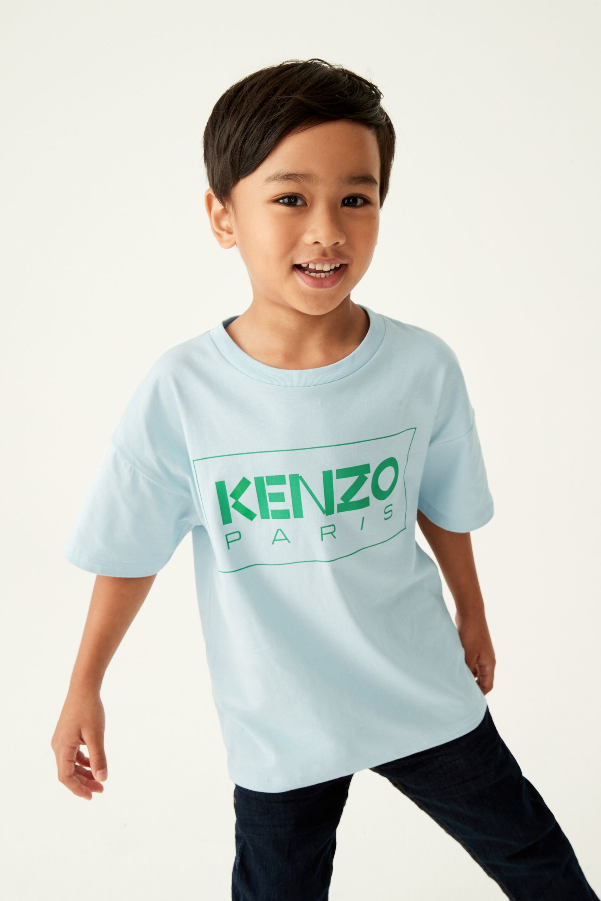 Kenzo Kids Blue Logo Unisex T-Shirt - Image 3 of 4