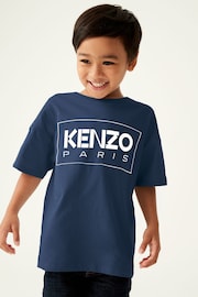 Kenzo Kids Blue Logo Unisex T-Shirt - Image 1 of 4