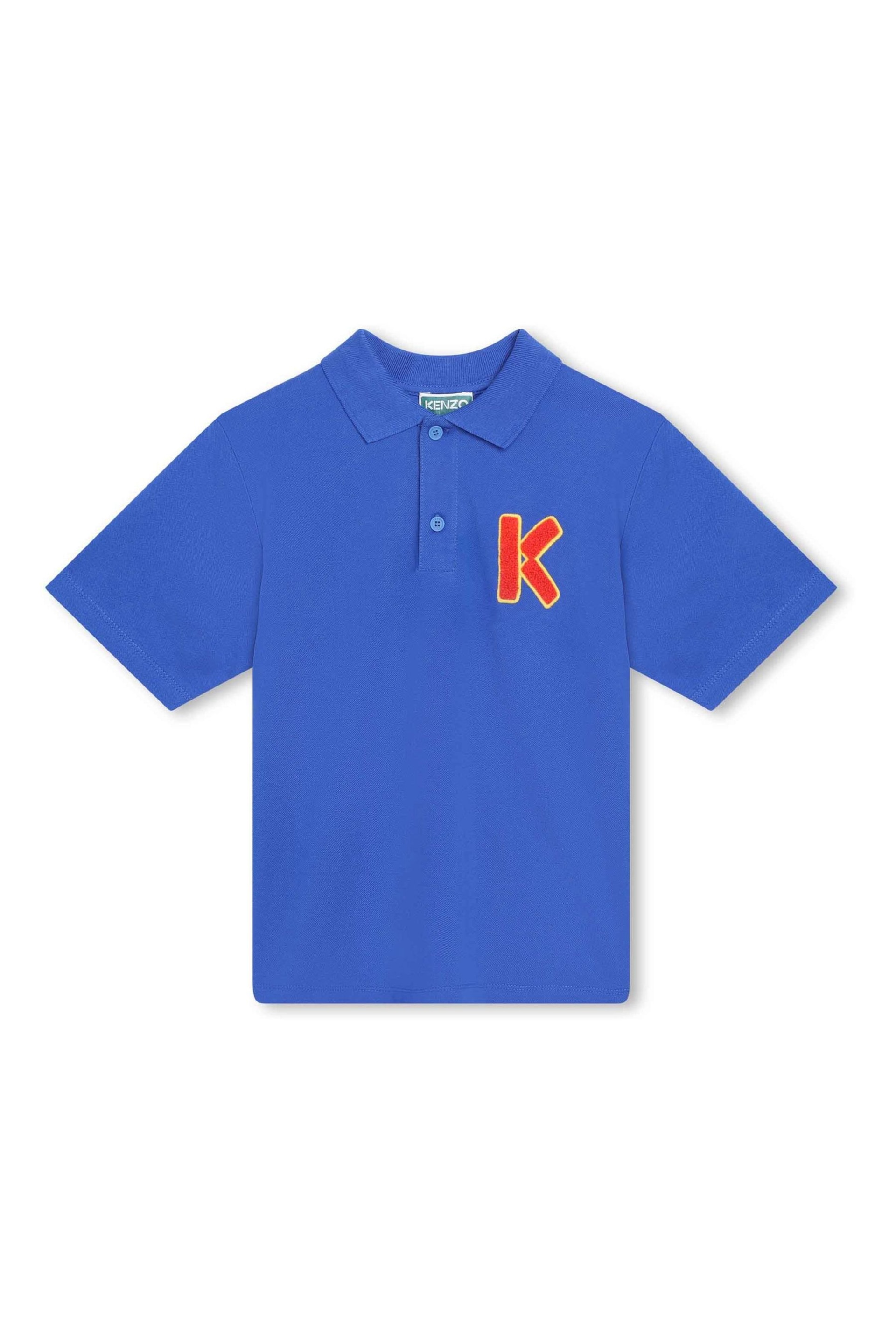 KENZO KIDS Blue K Logo Poloshirt - Image 1 of 3