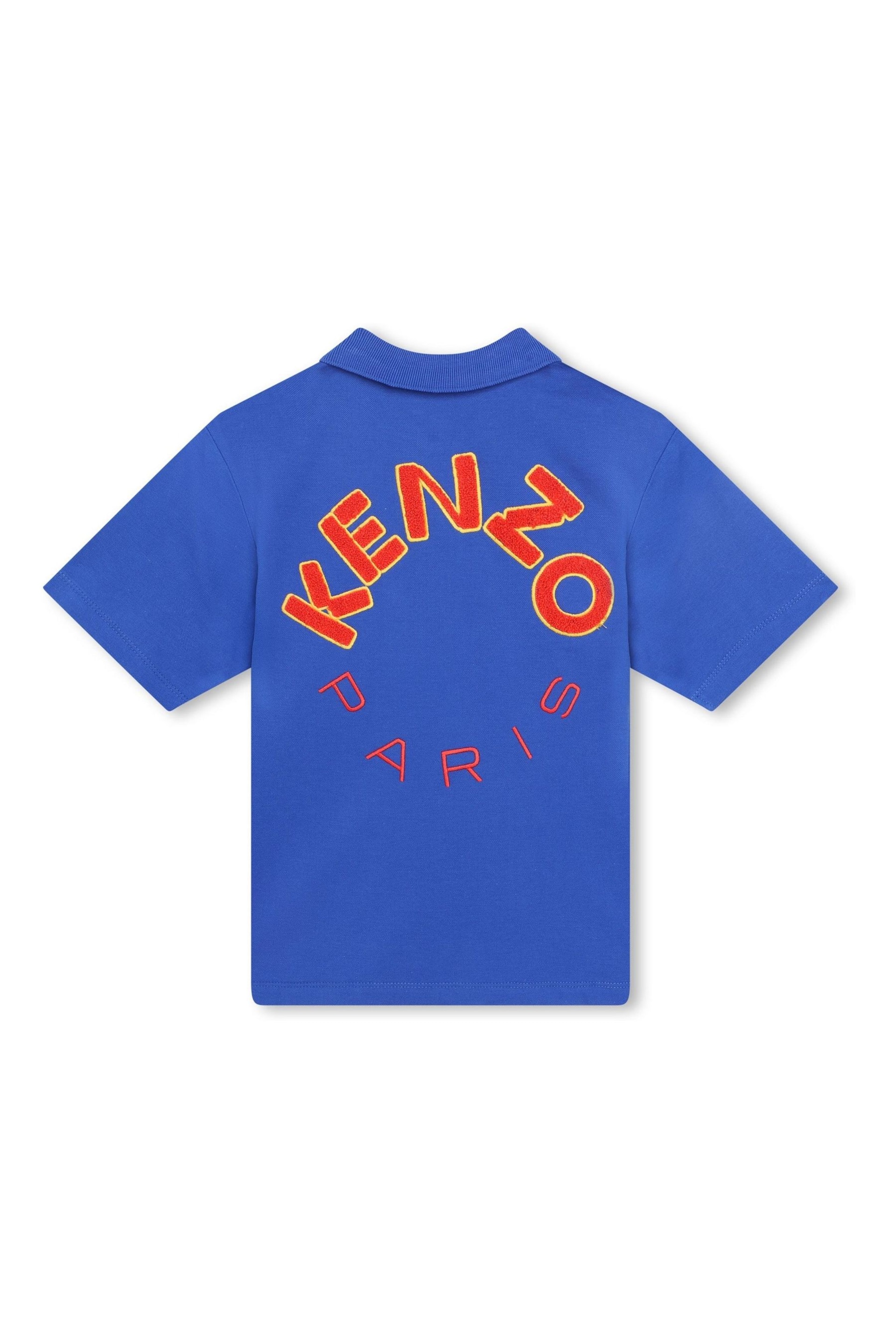 KENZO KIDS Blue K Logo Poloshirt - Image 2 of 3