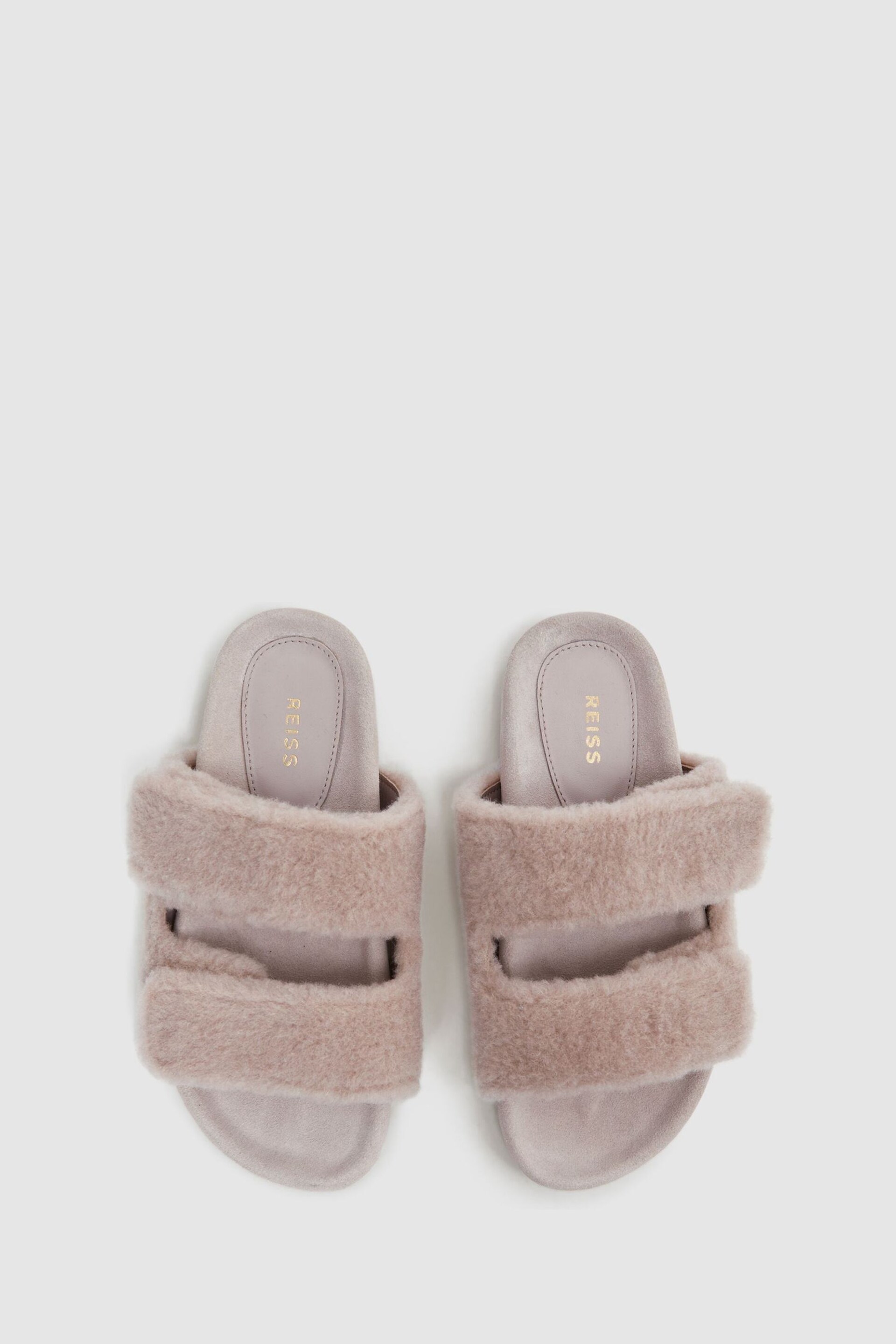 Reiss Taupe Farrah Wool Sliders - Image 3 of 5