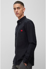 HUGO Square Logo Buttondown Long Sleeve Shirt - Image 4 of 6