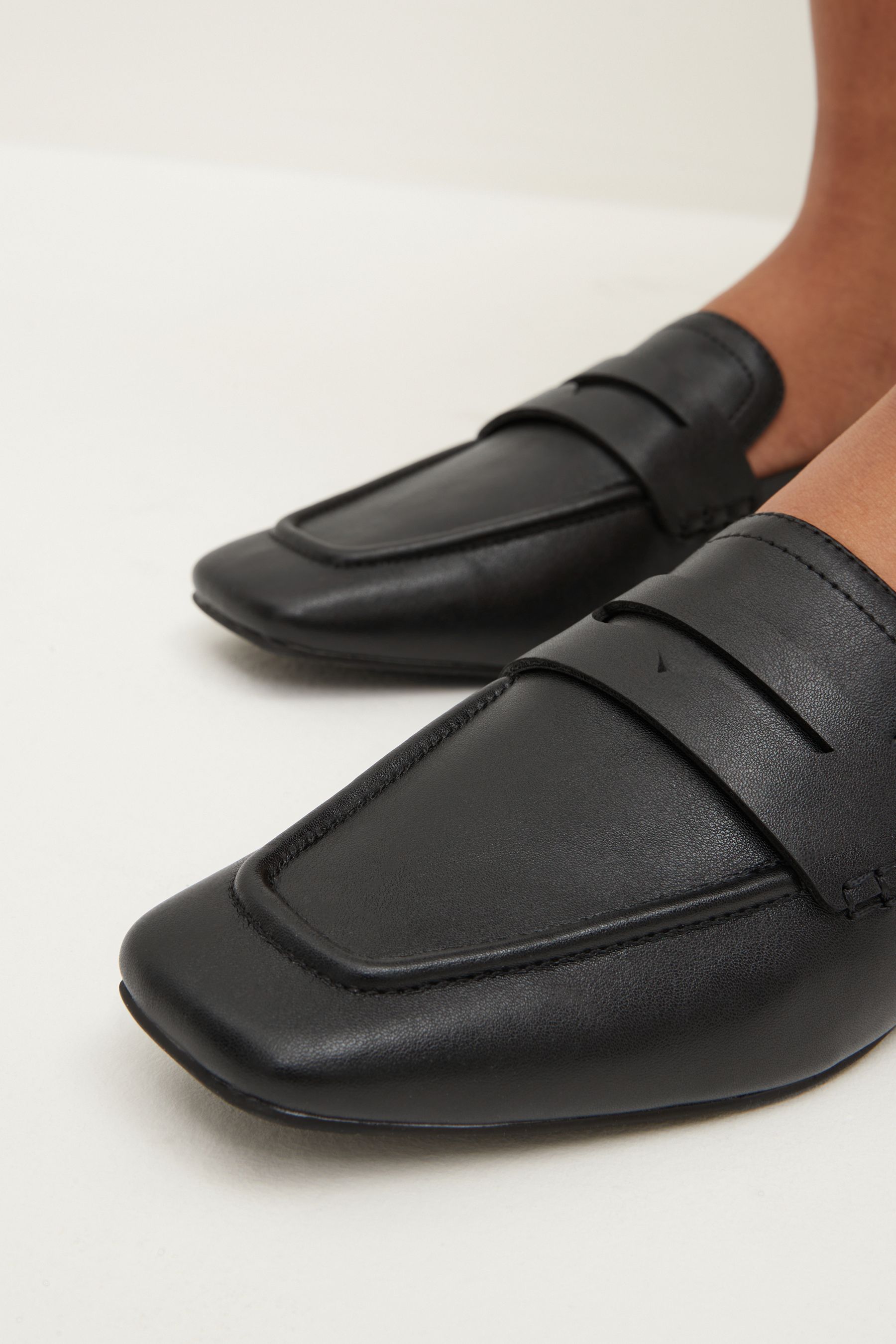 Next womens black loafers online