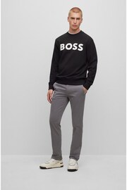 BOSS Black Large Logo French Terry Crew Neck Sweatshirt - Image 3 of 5